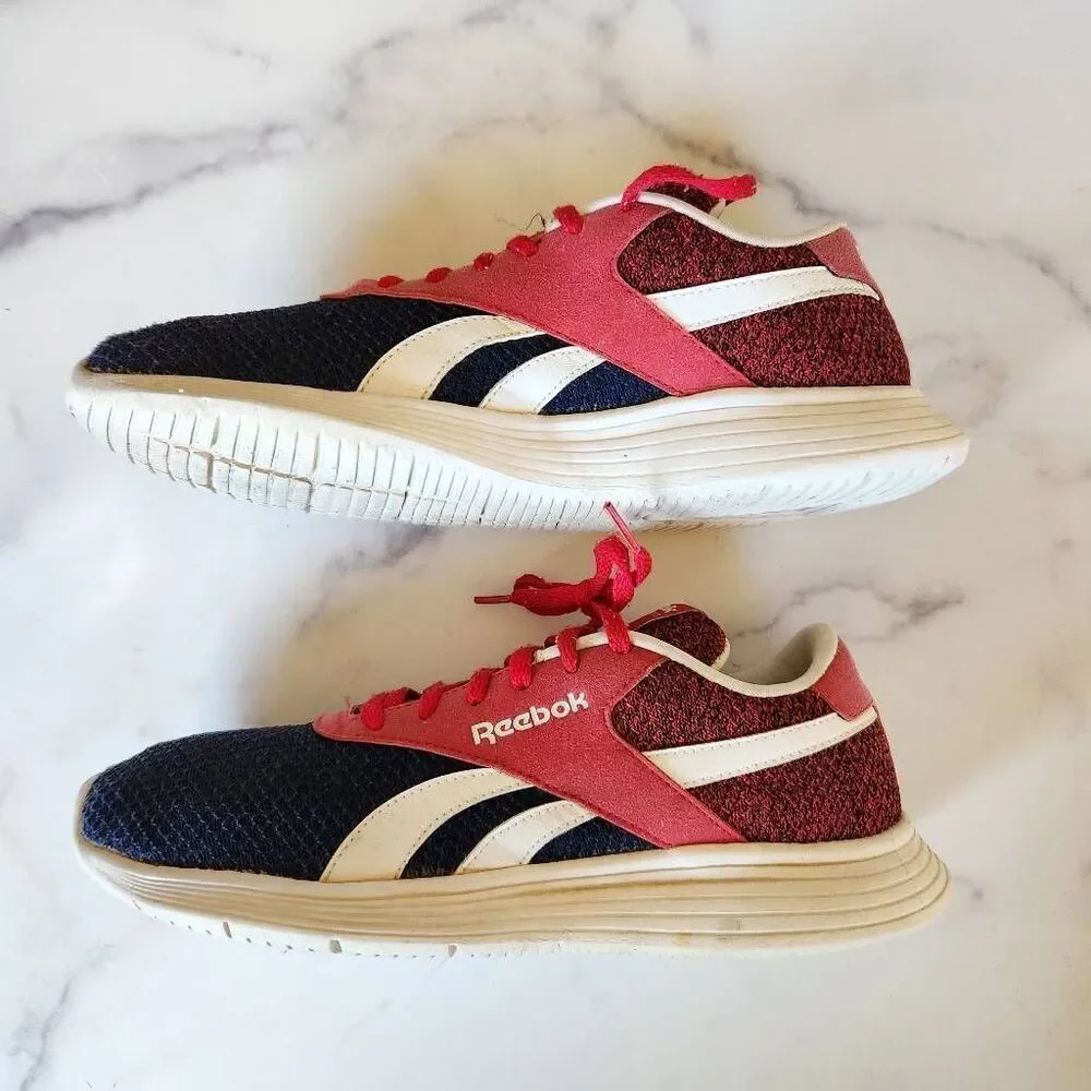 Reebok royal EC ride US junior running shoe size 7 red white blue lace up athlet